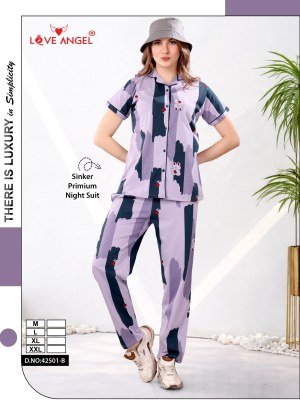 Love Angel Rayon Night Suit Set for Women night wear catalogs