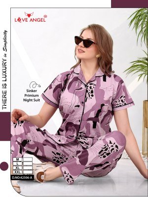 Love Angel Rayon Night Suit Set for Women night wear catalogs