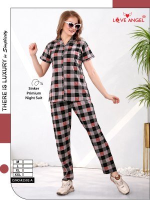 Love Angel Rayon Night Suit Set for Women night wear catalogs