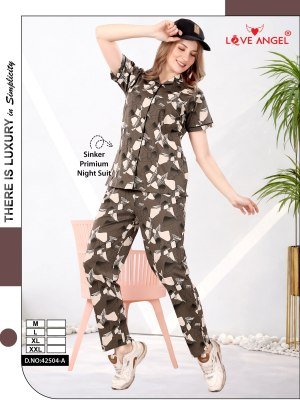 Love Angel Rayon Night Suit Set for Women night wear catalogs