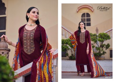 Lovina vol 3 by belliza fancy plain with embroidered unstitched dress material catalogue salwar kameez catalogs