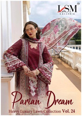 Lsm Parian Dream Vol 24 Karachi Dress Material  Heavy Lawn Cotton 