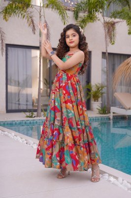 Lucaya Kids Vol 1 Heavy Rayon Fully Flared Anarkali Gown readymade suit catalogs