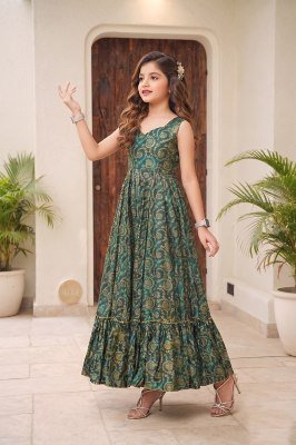 Lucaya Kids Vol 1 Heavy Rayon Fully Flared Anarkali Gown readymade suit catalogs
