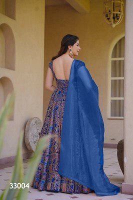 Lucaya Vol 33 Fully Flared Silk Anarkali Gown Set with Organza Dupatta fancy Anarkali suit catalogs