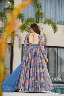 Lucaya Vol 33 Fully Flared Silk Anarkali Gown Set with Organza Dupatta fancy Anarkali suit catalogs