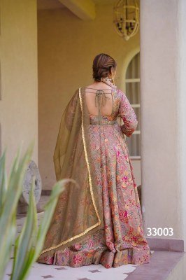 Lucaya Vol 33 Fully Flared Silk Anarkali Gown Set with Organza Dupatta fancy Anarkali suit catalogs