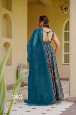 Lucaya Vol 33 Fully Flared Silk Anarkali Gown Set with Organza Dupatta fancy Anarkali suit catalogs