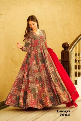 Lucaya vol 19 presenting stunning Beautiful digital printed Ethnic wear gown set collection Amavi