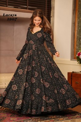 Lucaya vol 19 presenting stunning Beautiful digital printed Ethnic wear gown set collection Amavi