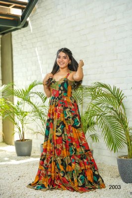 Lucaya vol 20 lunch Beautiful digital printed Ethnic wear Fully flared gown collection at amaviexpo Amavi