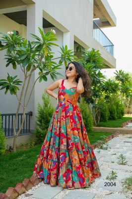 Lucaya vol 20 lunch Beautiful digital printed Ethnic wear Fully flared gown collection at amaviexpo gown catalogs
