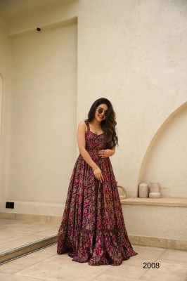 Lucaya vol 20 lunch Beautiful digital printed Ethnic wear Fully flared gown collection at amaviexpo gown catalogs