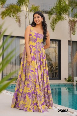 Lucaya vol 25 presented Stunning fully flared ethnic gown catalogue at affordable rate  gown catalogs
