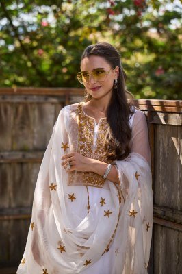 Lucknowi series pure organza silk with embroidered kurti pant and dupatta catalogue readymade suit catalogs