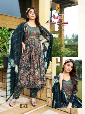 Lucky charm ghera vol 2 by Mayur capsule printed flared top and dupatta with pant collection at low price readymade suit catalogs