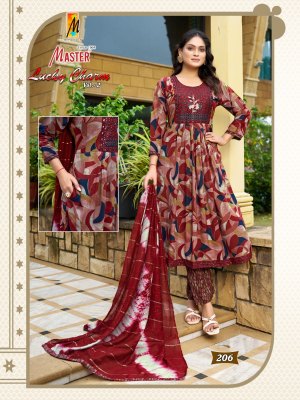 Lucky charm ghera vol 2 by Mayur capsule printed flared top and dupatta with pant collection at low price readymade suit catalogs