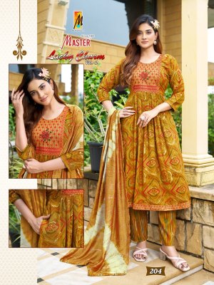 Lucky charm ghera vol 2 by Mayur capsule printed flared top and dupatta with pant collection at low price readymade suit catalogs