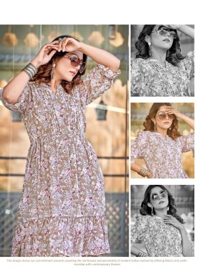 Lux 3 by Chhaya kurti heavy georgette printed western wear tunic catalogue western wear catalogs