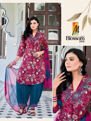 M B practical by Blossom vol 3 fancy top afghani and dupatta catalog at wholesale price readymade suit catalogs