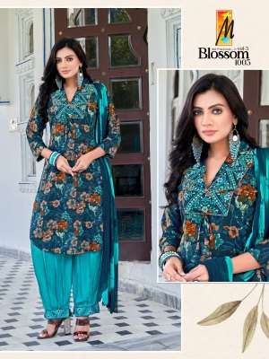 M B practical by Blossom vol 3 fancy top afghani and dupatta catalog at wholesale price readymade suit catalogs