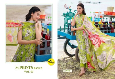 M Print Basics vol 3 by Shree fab Pure Cotton Exclusive unstitched suit catalogue at low price dress material catalogs