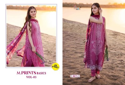 M Print Basics vol 3 by Shree fab Pure Cotton Exclusive unstitched suit catalogue at low price dress material catalogs