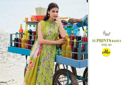 M Print Basics vol 3 by Shree fab Pure Cotton Exclusive unstitched suit catalogue at low price dress material catalogs