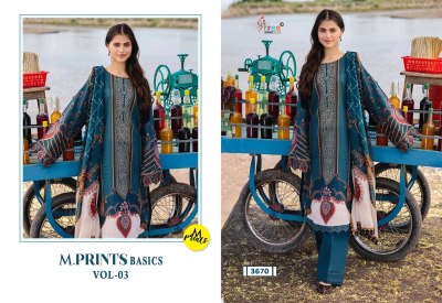 M Print Basics vol 3 by Shree fab Pure Cotton Exclusive unstitched suit catalogue at low price dress material catalogs