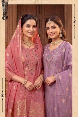 MAHARANI Heavy Shimmer Roman Silk 3-Piece Kurti Pant Dupatta Set kurti pant with dupatta Catalogs