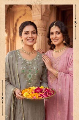 MAHARANI Heavy Shimmer Roman Silk 3-Piece Kurti Pant Dupatta Set kurti pant with dupatta Catalogs