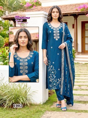 MAHIMA Vol-01 Glass Roman Silk Kurti Pant Dupatta Set  