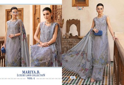 MAriya B Lawn vol 1 by Shree fab Pure Cotton Embroidered Pakistani suit collection at affordable rate  pakistani suit catalogs