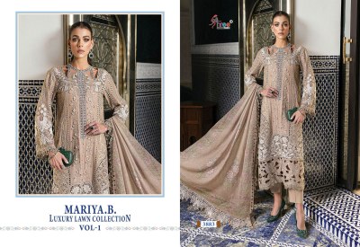 MAriya B Lawn vol 1 by Shree fab Pure Cotton Embroidered Pakistani suit collection at affordable rate  pakistani suit catalogs