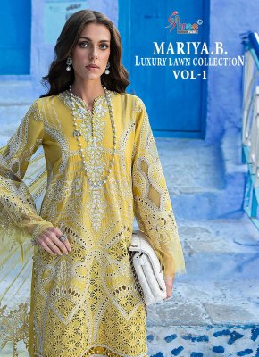 MAriya B Lawn vol 1 by Shree fab Pure Cotton Embroidered Pakistani suit collection at affordable rate  pakistani suit catalogs
