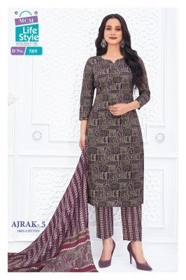 MCM Ajrak Vol 5 Pure Cotton Kurti Pant Set with Dupatta readymade suit catalogs