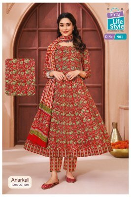 Mcm Anarkali Vol 9 Anarkali Style Heavy Cotton Catalogue Pcs Wholesale Rate  readymade suit catalogs