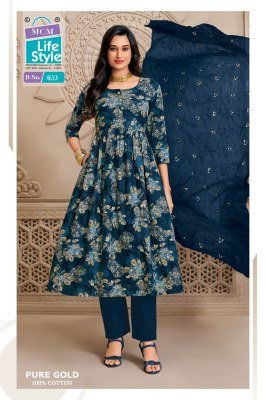 MCM PURE GOLD VOL-2 Premium Heavy Cotton Umbrella Kurti, Pant and Dupatta kurti pant with dupatta Catalogs