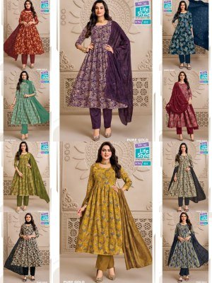 MCM PURE GOLD VOL-2 Premium Heavy Cotton Umbrella Kurti, Pant and Dupatta kurti pant with dupatta Catalogs