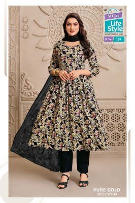 MCM PURE GOLD VOL-2 Premium Heavy Cotton Umbrella Kurti, Pant and Dupatta kurti pant with dupatta Catalogs