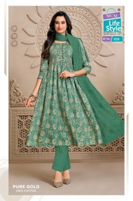 MCM PURE GOLD VOL-2 Premium Heavy Cotton Umbrella Kurti, Pant and Dupatta kurti pant with dupatta Catalogs