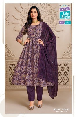 MCM PURE GOLD VOL-2 Premium Heavy Cotton Umbrella Kurti, Pant and Dupatta kurti pant with dupatta Catalogs