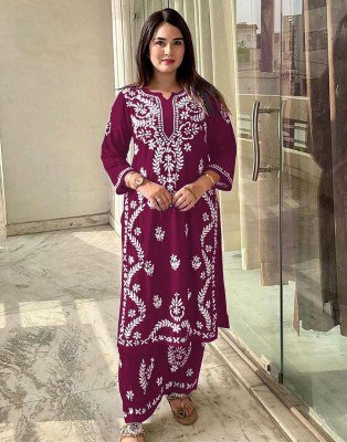MF 627 Pure Rayon Lakhnavi Work Kurti with Heavy Rayon Pant kurtis catalogs