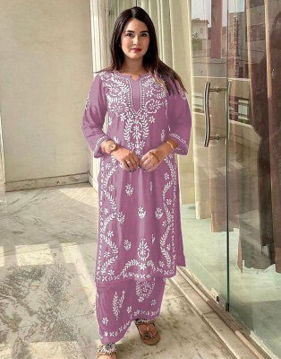 MF 627 Pure Rayon Lakhnavi Work Kurti with Heavy Rayon Pant kurtis catalogs