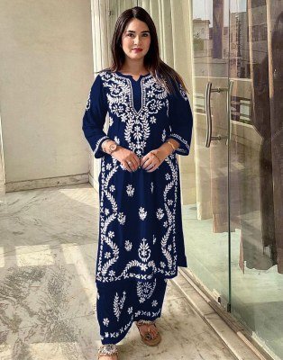 MF 627 Pure Rayon Lakhnavi Work Kurti with Heavy Rayon Pant kurtis catalogs