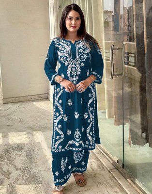 MF 627 Pure Rayon Lakhnavi Work Kurti with Heavy Rayon Pant kurtis catalogs