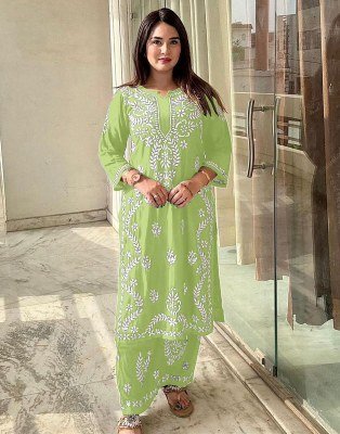 MF 627 Pure Rayon Lakhnavi Work Kurti with Heavy Rayon Pant kurtis catalogs