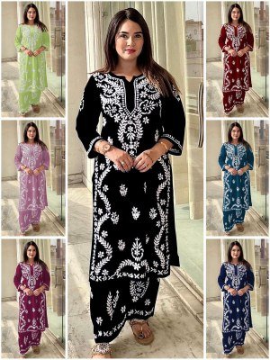 MF 627 Pure Rayon Lakhnavi Work Kurti with Heavy Rayon Pant kurtis catalogs