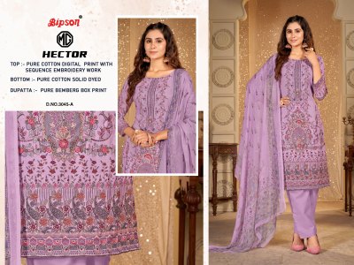 MG HECTOR - 3045 by Jaam Pure Cotton Digital Print With Ethnic Handwork unstitched suit collection salwar kameez catalogs