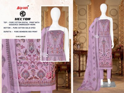 MG Hector by Bipson Prints Pure Cotton Digital Print With Ethnic Handwork  unstitched suit catalogue with affordable rate dress material catalogs